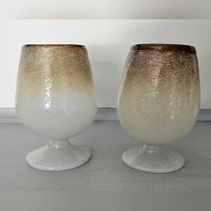 These are a set of two vintage Napoleone Martinuzzi Murano Glasses